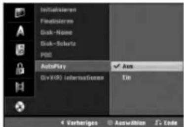 Initialisierten Finalisierten Disk-Name Disk-Bobeta PID AutoPlay AVX(R) informationen Aus Ein Verheriges Auswaltien T. Ende