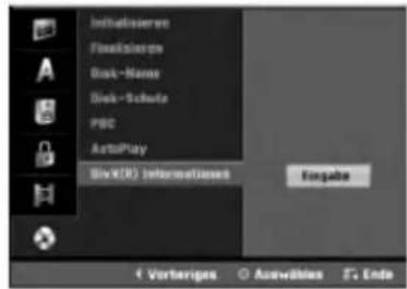 Influsserver FixedSystem Disk-Name Disk-Schutz PBC AutoPlay SvX(R) information Fingabe