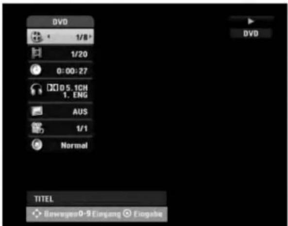 DVD 1/8" 1/20 0:00:27 D:0.5.1CH 1. ENG AUS 1/1 Normal TITEL Bewegen 0-9 Elegang Elogale