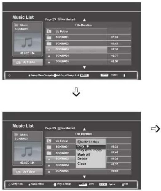 LG M2280D-PR - Music Selection and PopUp Menu - 1