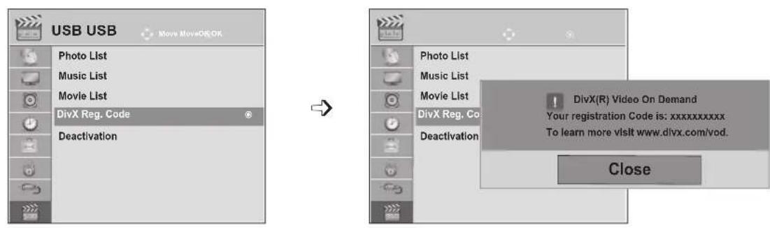 LG M2280D-PR - DIVX REGISTRATION CODE - 1