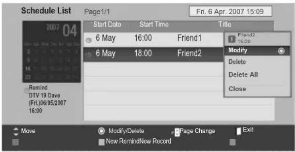 LG M2280D-PR - Button Function in Schedule List Mode - 8