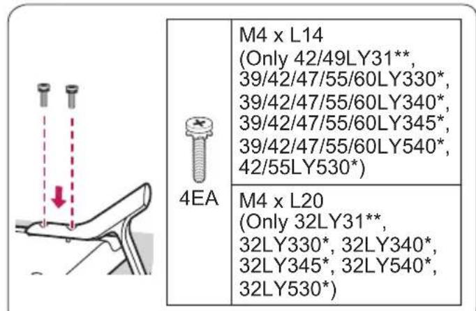 LG 22LY540M - Attaching the stand - 2