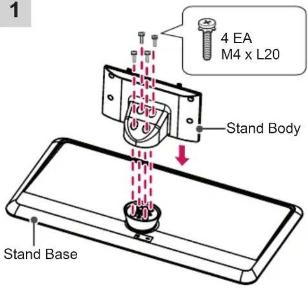 LG 22LY540M - Attaching the stand - 6
