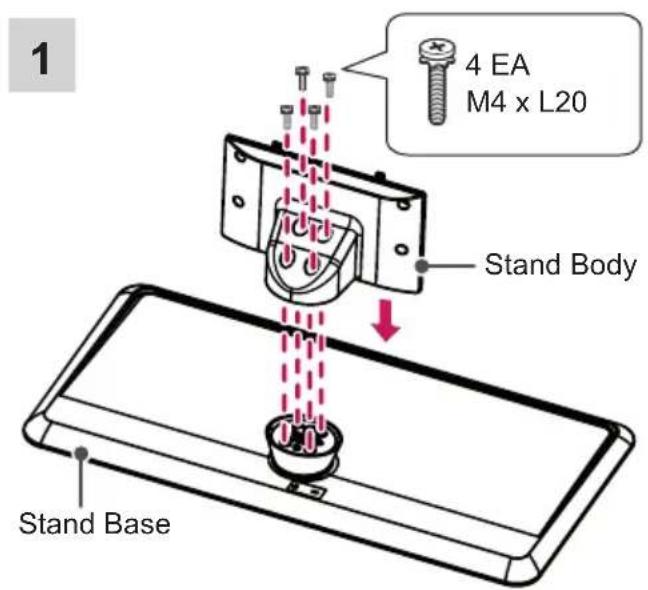 LG 22LY540M - Attaching the stand - 12