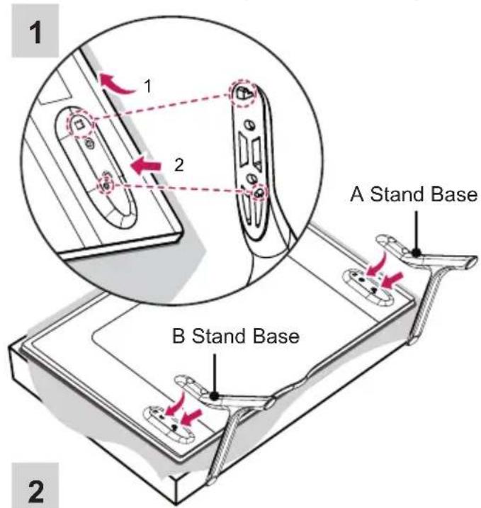 LG 22LY540M - Attaching the stand - 1