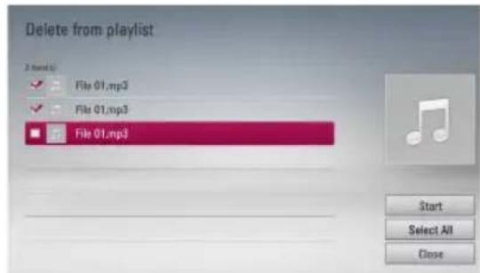LG HR925C - Deleting an audio file from your playlist - 1