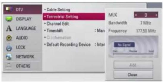 LG HR925C - Scanning programmes manually for Terrestrial Antenna (Manual Tuning) - 1