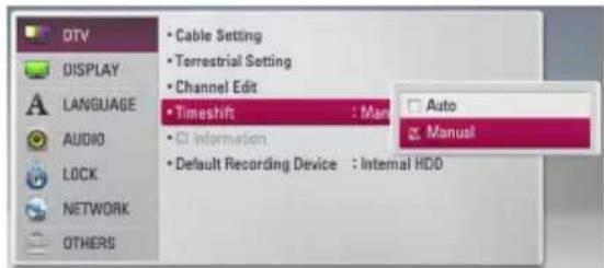 LG HR925C - Setting the Timeshift - 1