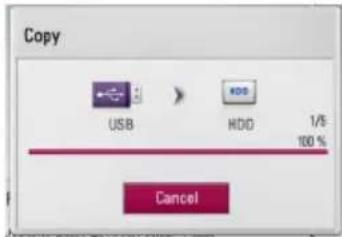 LG HR925C - Copying file(s)/folder(s) to the internal hard disk drive - 7