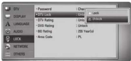 LG BDS580 - Setting the DTV Lock - 1