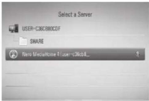 LG BDS580 - Accessing a DLNA media server - 1