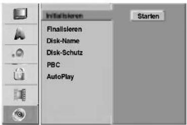 Infallslernen Finallslernen Disk-Name Disk-Schutz PBC AutoPlay Starten