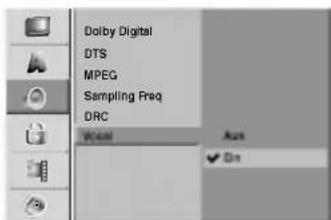 Dolby Digital DTS MPEG Sampling Freq DRC Word Aut On