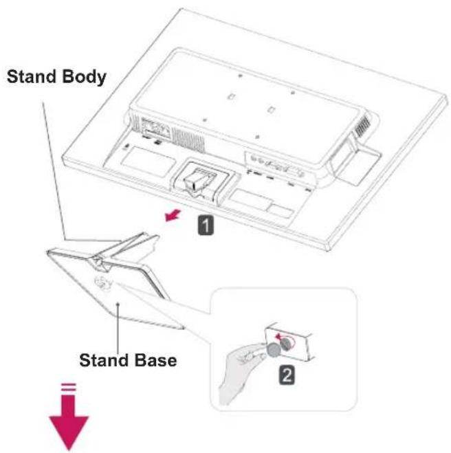 LG 24EB23TM-W - Detaching the Stand Base - 1