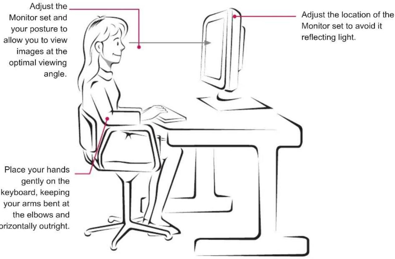 LG 24EB23TM-W - Proper posture for using the Monitor set. - 1