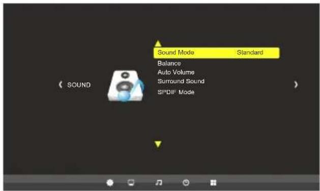 Swedx ME-65K1 - Menu > Sound - 1