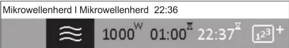 Mikrowellenherd | Mikrowellenherd 22:36 ≈ 1000^W 01:00^Z 22:37^Z [1^2^3]^+