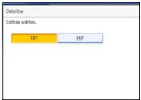 Dateityp Eintrag wahlen. TIFF PDF