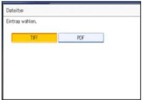 Dateityp Eintrag wahlen. TIFF PDF