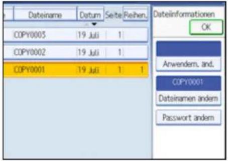 Dateiname Datum Seite Reihen. COPY0005 19 Juli 1 COPY0002 19 Juli 1 COPY0001 19 Juli 1 1 Dateinformationen OK Anwendern, and. COPY0001 Dateinamen anderem Password anderem
