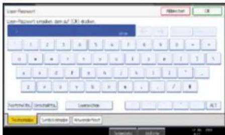 RICOH Aficio MP C7501SP - Geben Sie ein Login-Passwort ein, und drücken Sie [OK]. - 1