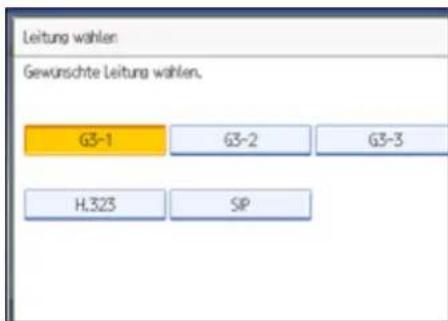 Leitung wahlen Gewünschte Leitung wahlen. G3-1 G3-2 G3-3 H.323 SIP