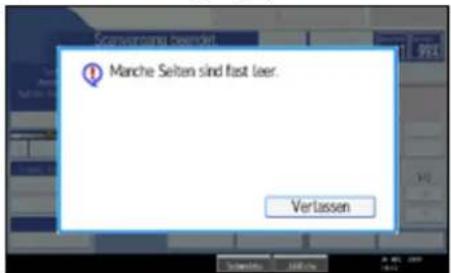 Manche Seiten sind fast leer. Verlassen