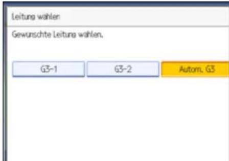 Leitung wahlen: Gewünschte Leitung wahlen. G3-1 G3-2 Autom. G3
