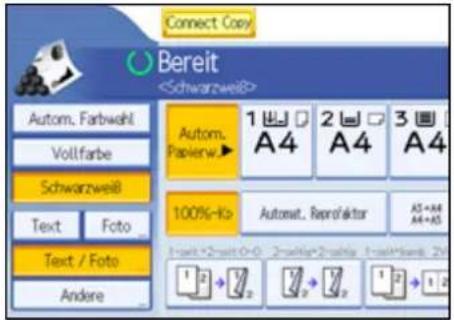 Connect Copy Bereit Autom. Farbwehl Vollfarbe Schwarzweiß Text Foto Andere Autom. Papierw 1 A4 2 A4 3 A4 100%-Ko Automat. Reprolaktor A5+M4 A4+A5 1 2 3 4 5 6 7 8 9 10 11 12 13 14 15 16 17 18 19 20 21 22 23 24 25 26 27 28 29 30 31 32 33 34 35 36 37 38 39 40 41 42 43 44 45 46 47 48 49 50 51 52 53 54 55 56 57 58 59 60 61 62 63 64 65 66 67 68 69 70 71 72 73 74 75 76 77 78 79 80 81 82 83 84 85 86 87 88 89 90