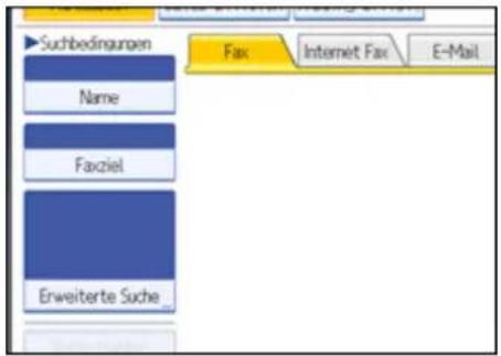 Suchbedingungen Name Faxziel Erweiterte Suche Fax Internet Fax E-Mail