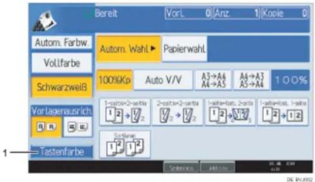 Bereit VorL 0 Anz 1 Kopie 0 Autom. Farbw. Vollfarbe Schwarzweiß Autom. Wahl ▶ Papierwahl 100%Kp Auto V/V A3→A4 A4→A5 A4→A3 A5→A4 100% Vorlagenausrich. R R Tastenfarbe 1-posito=2-setla 2-setto=2-setta 1-posit=last, 2-setla 1-posit=last, 1-setla 1 2 → 2 2 → 2 1 2 → 2 1 2 → 1 2 Sorderer 1 2 1 2 Scherratz ARJ Color DE PK/002