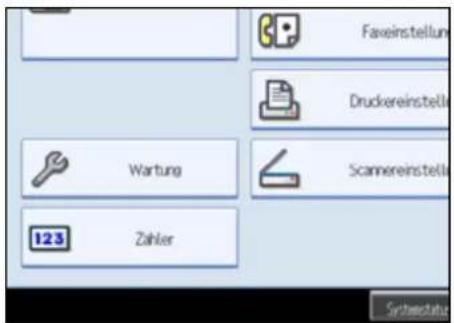 Faxeinstellung Druckereinstell Wartung Scannereinstell 123 Zahler