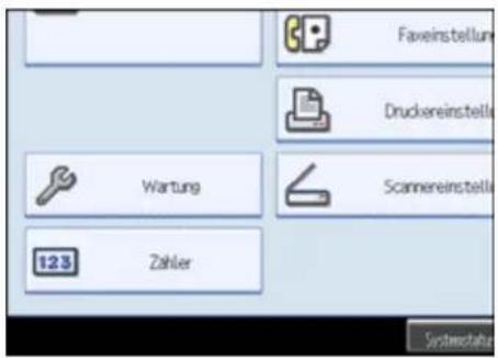 Faxeinstellung Druckereinstelle Wartung Scannereinstelle 123 Zahler