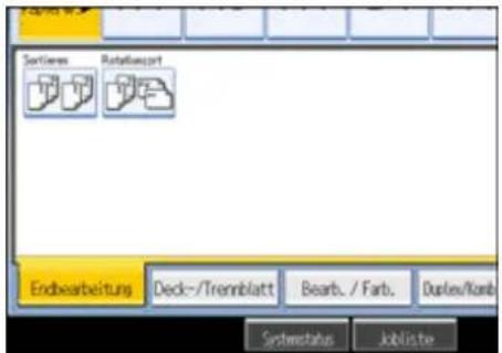 Sortimes Rotateusport Endbearbeitungs Deck-/Trennblatt Bearb. / Farb. Duplex/Komb Sertmstatus Jobliste