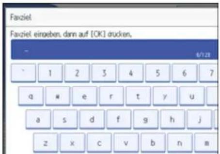 Fauxiel Fauxiel, eingeben, dann auf [OK] drucken. 6/128 1 2 3 4 5 6 7 q w e r t y u a s d f g h j z x c v b n m