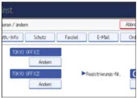 inst. weren / andem Abbr sth.-Info Schutz Faxziel E-Mail Ord TOKYO OFFICE Andem TOKYO OFFICE Andem ►Registrierungs-Nr.