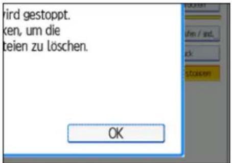 vird gestoppt. ken, um die teien zu löschen. OK