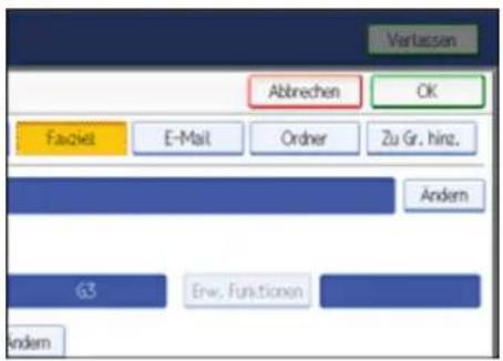Verbussen Abbrechen OK Faziert E-Mail Ordner Zu Gr. hinz. Andern 63 Erw. Funktionen Andern