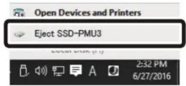 Open Devices and Printers Eject SSD-PMU3 Local Disk (1): 2:32 PM 6/27/2016