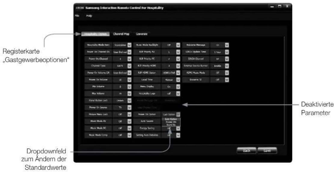 SAMSUNG HG32EB690QB - - Einstellung der „Hospitality Options“ - 2