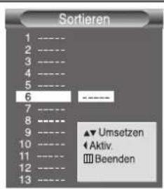 SAMSUNG SP43W6HF - Gespeicherte Kanäle sortieren - 3