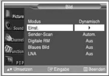 SAMSUNG SP43W6HF - Bildeinstellungen anpassen - 3