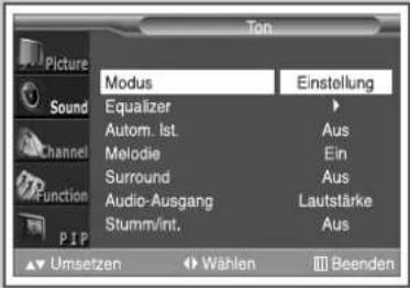 SAMSUNG SP43W6HF - Tonwiedergabestandard ändern - 2
