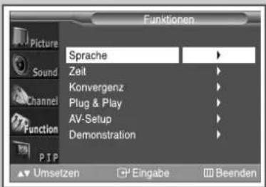SAMSUNG SP43W6HF - Menüsprache einstellen - 1