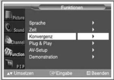 SAMSUNG SP43W6HF - Sie können die Konvergenz auch automatisch auf die Werkseinstellungen setzen. - 1