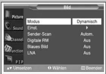 SAMSUNG SP43W6HF - Bildstandard ändern - 1