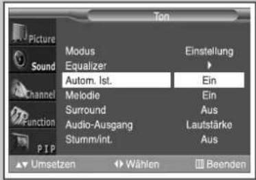 SAMSUNG SP43W6HF - Lautstärke automatisch einstellen - 1