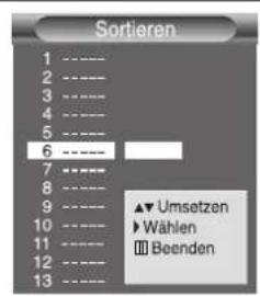 SAMSUNG SP43W6HF - Gespeicherte Kanäle sortieren - 2