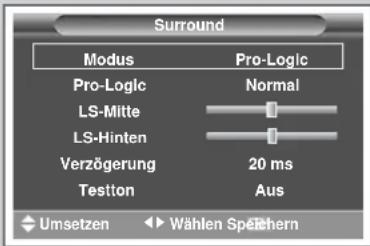 SAMSUNG SP43L2H - Dolby Pro-Logic einstellen - 5